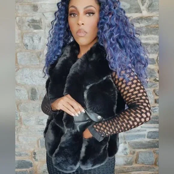 Miz Vegan: Fur & Leather Trimmed Vest - Picture 14 of 16